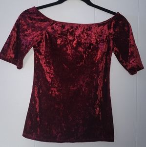 Small Velvet Off The Shoulder Shirt